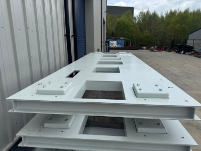 Finished steel equipment support fabrications