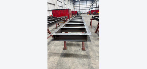 Steel base frame in the Newry workshop