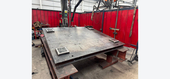 Fabricated steel assembly in production